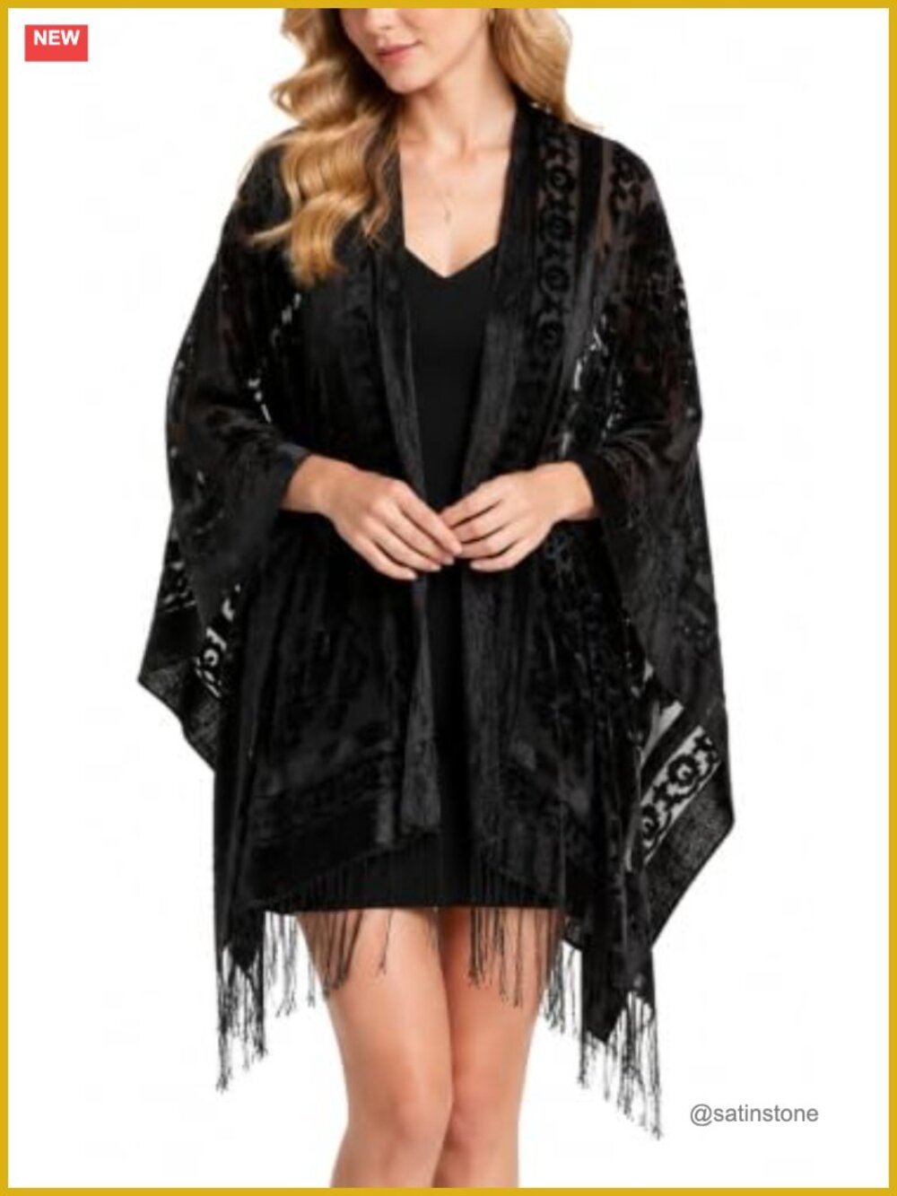 Womens Lace Floral Wrap Sheer Velvet Tassel Pashmina Scarf